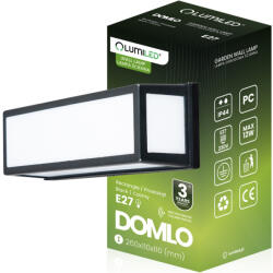Lumileds Kerti lámpa E27 Emeleti fali lámpa Téglalap alakú mozgásérzékelő DOMLO LUMILED (LUMOGR1180)