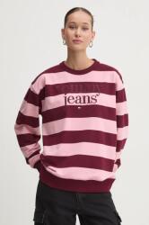 Tommy Hilfiger pamut melegítőfelső bordó, női, mintás, DW0DW19041 - burgundia XS