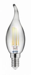 GTV LD-C35FEP4-30L LED FÉNYFORRÁS, FILAMENT GREY, A-G, C35L, 2700K, E14, 4, 0W, AC220-240V, 360°, 300lm, 44mA (LD-C35FEP4-30L)