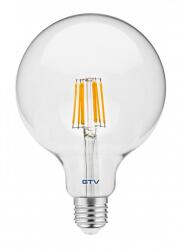 GTV LD-G125FLE8-30 LED FÉNYFORRÁS, FILAMENT, A-G, G125, 3000K, E27, 8, 0W, AC220-240V, 360°, 880lm, 70mA (LD-G125FLE8-30)