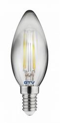 GTV LD-C35FP4-30 Dekoratív LED lámpa, FILAMENT, C35, 27006, E14, 4W, 240lm, AC220-240V/ 50-60Hz, RA>80, 360° (LD-C35FP4-30)