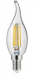 GTV LD-C35FLE4-40L LED FÉNYFORRÁS, FILAMENT, A-G, C35L, 4000K, E14, 4.0W, AC220-240V, 360°, 420lm, 44mA (LD-C35FLE4-40L)