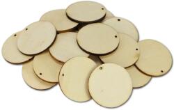  Natúr fa kerek kör lap lyukkal 4cm 20db/csomag - kosarbolt