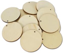 Natúr fa kerek kör lap lyukkal 5cm 15db/csomag