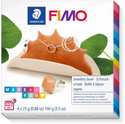 FIMO Soft süthető gyurma készlet - 4 x 25 g, ékszertartó-készítő szett