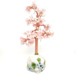 R. M. ékszer Ásványfa Rózsakvarc nyers kvarcon 20-22cm (017405)