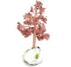 R. M. ékszer Ásványfa Eperkvarc nyers kvarcon 20-22cm (017402)