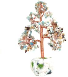 R. M. ékszer Ásványfa Amazonit kínai nyers kvarcon 20-22cm (017408)