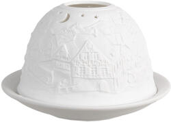 Clayre & Eef Candela portelan alb Village 12x8 cm (6CE1823)
