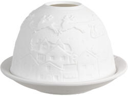 Clayre & Eef Candela portelan alb Winter 12x8 cm (6CE1820)