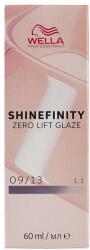 Wella Shinefinity Zero Lift Glaze 60 ml vopsea demi-permanentă 09/13 Very Light Blonde Ash Gold