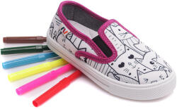 WEESTEP Pink cicás színezhető slip-on szobacipő vászoncipő AJÁNDÉK textilfilcekkel