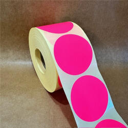  60mm körcímke - neon PINK 1000 db/40gy