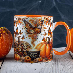 Deconline Customs Halloween mintás bögre "Pumpkin Spice Season v2" Narancssárga (DO126181-ORANGE-MUG)