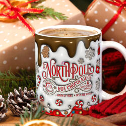 Deconline Customs Karácsonyi bögre "North Pole" Pufi hatású (DO129173-CERAMIC-MUG)