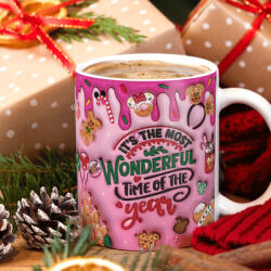 Deconline Customs Karácsonyi bögre "It's the most wonderful time. . . " Pufi hatású (DO129177-CERAMIC-MUG)