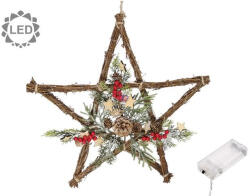 Decoration & Design Csillag fenyővel, tobozzal LED-es fa 51 cm natúr (271451)
