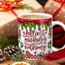 Deconline Customs Karácsonyi bögre "Jolliest Assholes" Pufi hatású (DO129175-CERAMIC-MUG)
