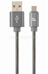 Gembird USB-A 2.0 -> USB-B 2.0 micro M/M adatkábel 1m szürke Premium spiral metal (CC-USB2S-AMmBM-1M-BG) (CC-USB2S-AMmBM-1M-BG)
