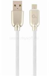 Gembird USB-A 2.0 -> USB-B 2.0 micro M/M adatkábel 2m fehér Premium rubber (CC-USB2R-AMmBM-2M-W) (CC-USB2R-AMmBM-2M-W)