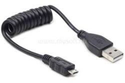 Gembird USB-A 2.0 -> USB-B 2.0 micro M/M adatkábel 0.6m fekete csavart (CC-MUSB2C-AMBM-0.6M) (CC-MUSB2C-AMBM-0.6M)