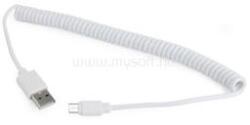 Gembird USB-A 2.0 -> USB-B 2.0 micro M/M adatkábel 1.8m fehér spirál (CC-MUSB2C-AMBM-6-W) (CC-MUSB2C-AMBM-6-W)