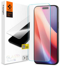 Spigen Folie protectie Spigen Sticla Securizata Full Glue 2.5D AGL06910 GlastrR Slim HD pentru Apple iPhone 16 / 15 (fol/ec/spi/gl/ai1/st/fu/25)