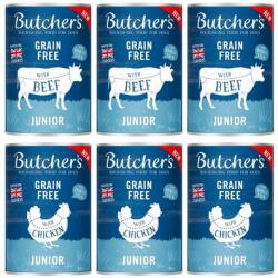 Butcher's Original Junior Vegyes ízek 6x400g marhahússal és csirkével zselében kölyökkutyák számára