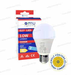 OMU Lighting LB LED izzó E27 A60 10W 1200lm 3000K meleg fehér 3 év garancia emelt fényerejű (LBE27A601012003000)