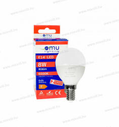 OMU Lighting LED izzó E14 G45 8W 806lm 6500K hideg fehér garancia 2 év LBE14G458.08606500 (LBE14G458.08606500)