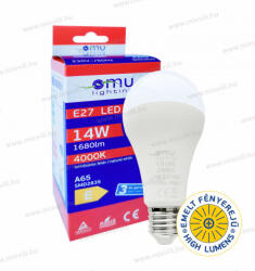 OMU Lighting LED izzó E27 A65 14W 1680lm 4000K természetes fehér garancia 3 év (LBE27A651416804000)