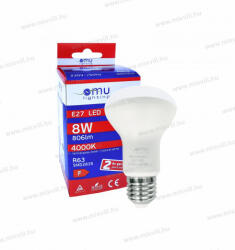 OMU Lighting LED izzó E27 R63 8W 806lm 4000K természetes fehér emelt fényű garancia 3 év LBE27R638.0 (LBE27R638.08064000)