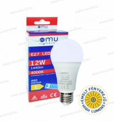 OMU Lighting LED izzó E27 A60 12W 1440lm 4000K természetes fehér emelt fényerejű garancia 3 év (LBE27A601214404000)