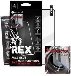 Sturdo Védőüveg a teljes arckijelzőhöz + kameraüveg Sturdo Rex iPhone 16 Pro Max - fekete