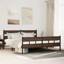 vidaXL barna tölgy színű fém ágykeret matrac nélkül 183 x 213 cm (3308479)