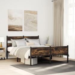 vidaXL füstös tölgy színű szerelt fa ágykeret matrac nélkül 140x200 cm (4017237)