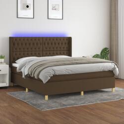 vidaXL barna szövet rugós és LED-es ágy matraccal 160x200 cm (3139128)