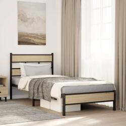 vidaXL sonoma tölgy színű szerelt fa ágykeret matrac nélkül 100x200 cm (4017249)