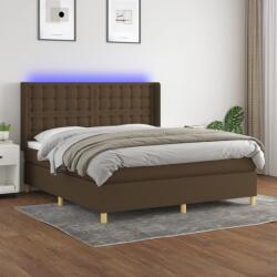 vidaXL barna szövet rugós és LED-es ágy matraccal 160x200 cm (3139208)