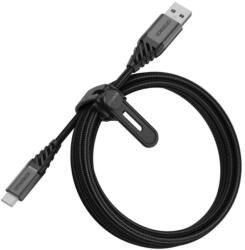 OtterBox Premium USB-A Apa - USB-C Apa Adat és Töltőkábel - 1 m, Fekete
