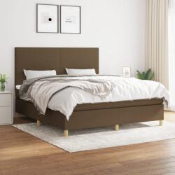 vidaXL sötétbarna szövet rugós ágy matraccal 160 x 200 cm (3142188)