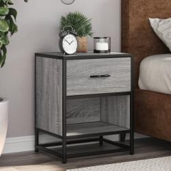 vidaXL 2 db szürke-sonoma színű szerelt fa éjjeliszekrény 40x31x50 cm (848691)