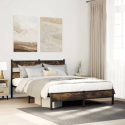 vidaXL füstös tölgy színű szerelt fa ágykeret matrac nélkül 107x200 cm (4017232) - vidaxl