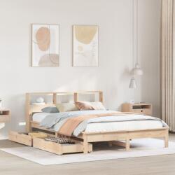vidaXL tömör fenyőfa könyvespolcos ágy matrac nélkül 120 x 190 cm (3309827)