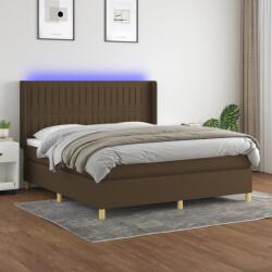 vidaXL barna szövet rugós és LED-es ágy matraccal 160x200 cm (3139048)