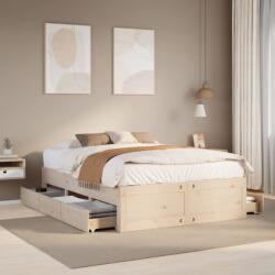 vidaXL tömör fenyőfa fiókos ágykeret matrac nélkül 140 x 200 cm (3308804) - vidaxl