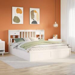 vidaXL fehér tömör fenyőfa ágy matrac nélkül 180 x 200 cm (3323486)
