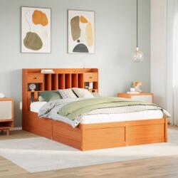 vidaXL viaszbarna tömör fenyőfa ágy matrac nélkül 160 x 200 cm (3323490)