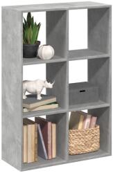 vidaXL betonszürke szerelt fa elválasztó könyvespolc 69, 5x29x103, 5 cm (858015)