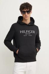 Tommy Hilfiger felső fekete, férfi, nyomott mintás, kapucnis, MW0MW35523 - fekete S